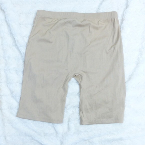 Vero Moda Lacey Rib Biker Shorts Oil Tan Biege Size XL - Picture 8 of 8